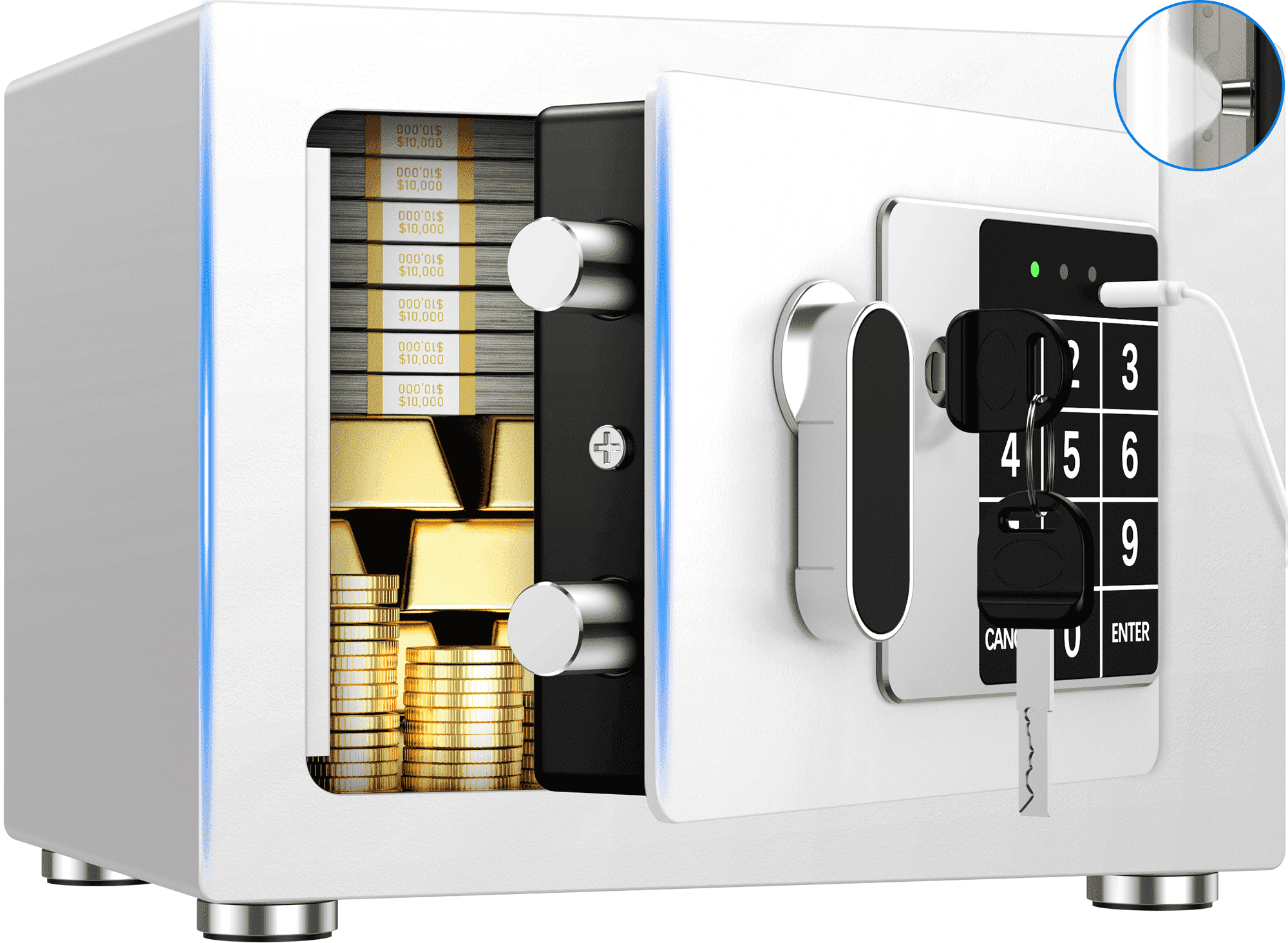 Safe Box Usb BESAFETY 0.25 Feet Cubic Safe Box, Money Lock Safes with Digital Keypad ...