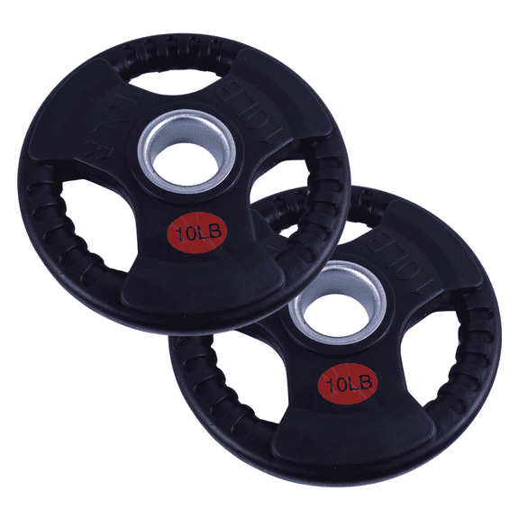 BESEA 10 Lbs Adjustable Dumbbell Plate Set of 2, Rubber Weight Plates for Home Gym Full Body Workout Fitness