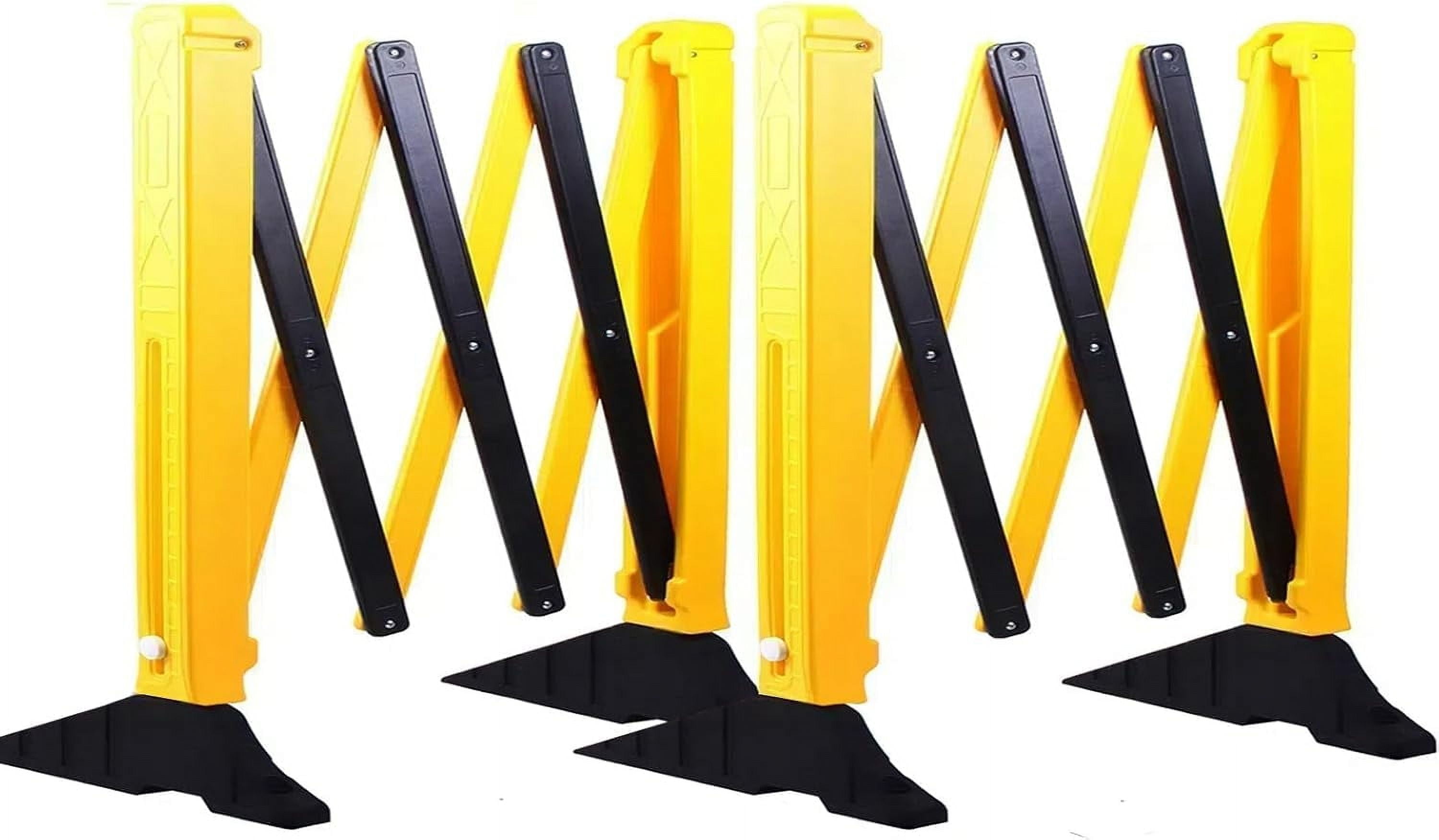 BESEA 9 FEET PVC Expandable Barricade Gate, 2 PACK Folding Security Gate, Outdoor Traffic Safety Barrier