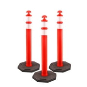 BESEA 45" inch 3PACK Traffic Delineator Post Cone Traffic Safety Delineator Cones