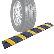 BESEA 6FT Rubber Driveway Curb Ramps, Speed Ramp for Road Stop and Slow Cars, 33000 lbs Load Capacity