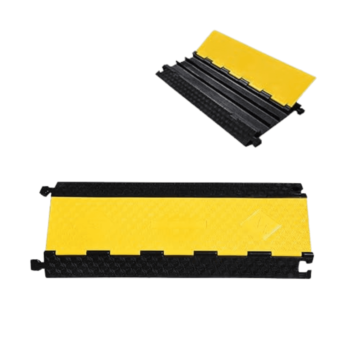 Channel Cable Ramp BESEA Rubber Capacity Cable Ramps, 3 Channels Cable Protector Ramp ...