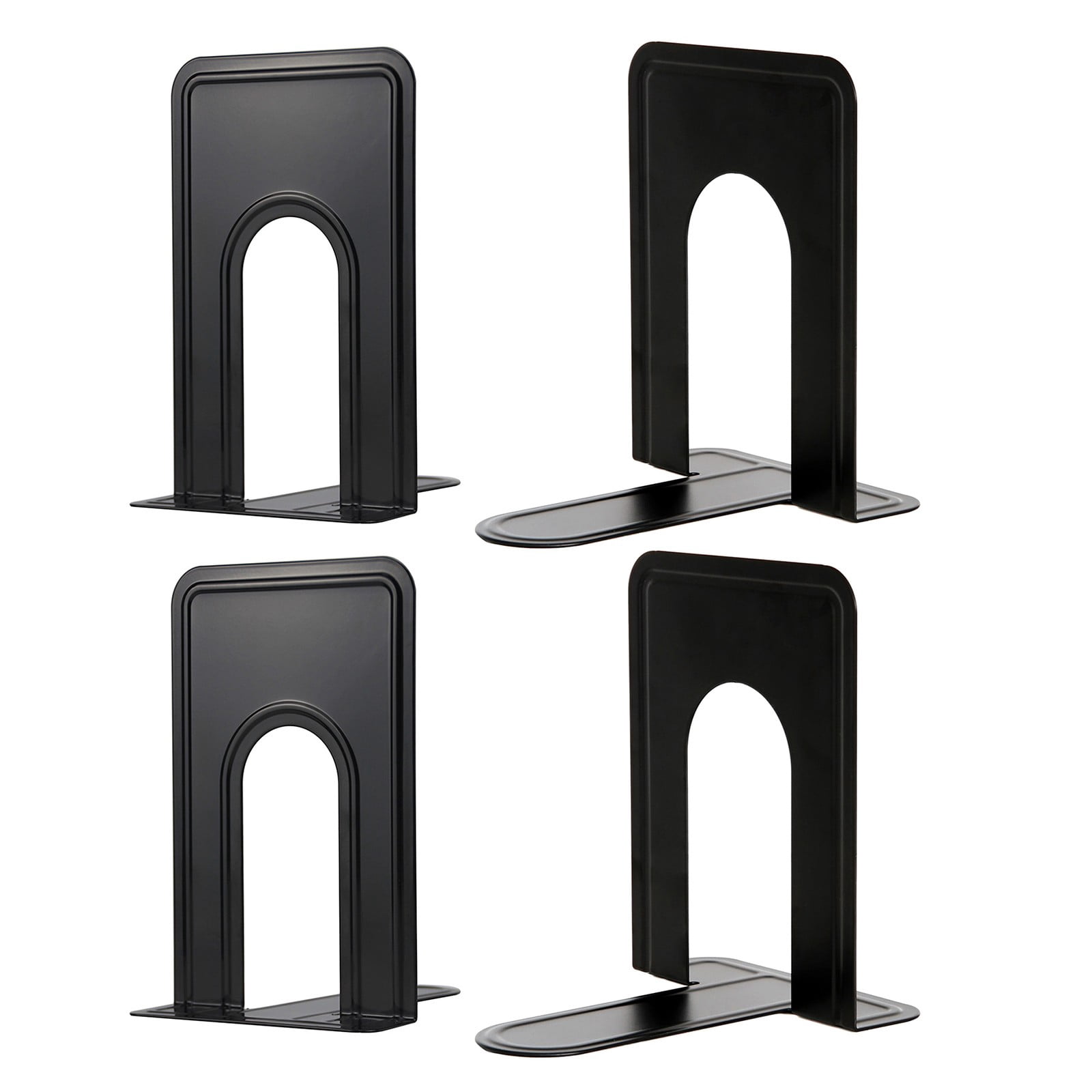 Bookend Shape BESEW7 4 Pack Metal Bookends Non Slip for Heavy Books, T Shape Sturdy ...