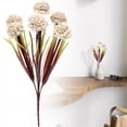 thumbnail image 1 of BESEW7 7 Heads Artificial Allium Flowers Hydrangea Silk Bouquet for Outdoors Wedding Centerpieces Home Decor Arrangement Beige, 1 of 9