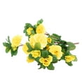 thumbnail image 1 of BESEW7 Artificial Rhododendron Azalea Flowers for Outdoors Fake Plant for Cemetery Porch Decoration Realistic Silk Branch for Home Garden Planter Yellow, 1 of 9