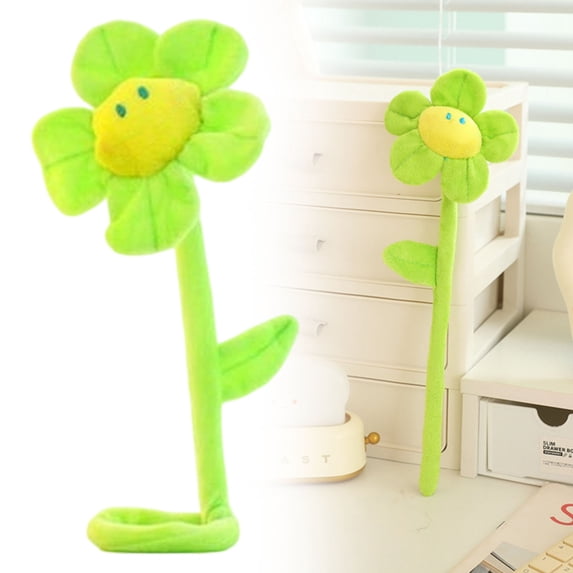 BESEW7 Bendable Stuffed Sunflower Faux Flowers Artificial Plants for Outdoors Plush Bouquet for Home Decor Floral Gift Green