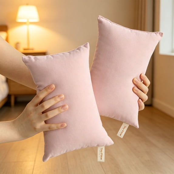 BESEW7 Camping Pillowcases 2 Pack Microfiber Soft Tiny Travel Pillow Case Machine Washable Portable for Airplane Neck Waist Support Pink