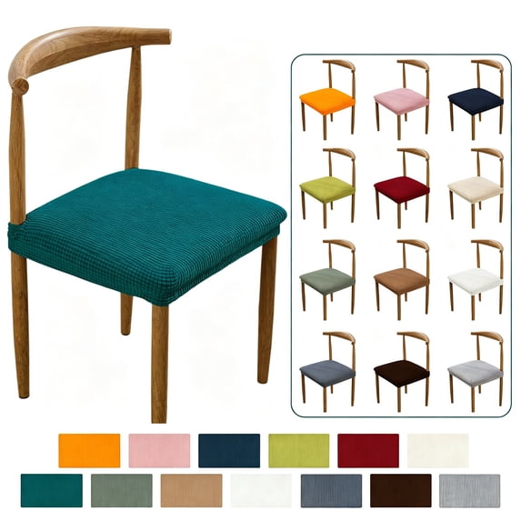 BESEW7 Desk Chair Seat Cover, Soft Fleece Stretchable Cushion Slipcover, Removable Washable Protector for Computer Chairs and Stools