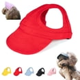 thumbnail image 1 of BESEW7 Dog Sun Hat for Large Dogs, Adjustable Baseball Cap with Ear Holes for Summer Outdoor Sport Travel, Pet UV Protection Hat for Dog Costume Red M, 1 of 9