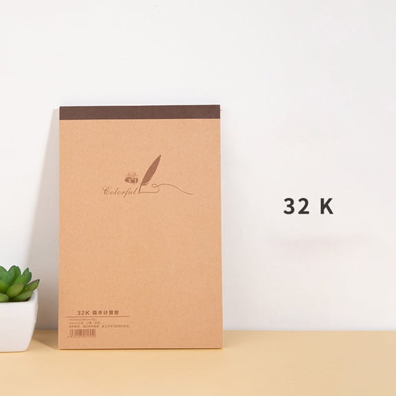 BESEW7 Drafting Pad 60 Sheets Blank Sketch Paper, Large Drawing Pad for Artists Architects Designers, Portable Sketchbook Beige Paper for Journal Doodle M