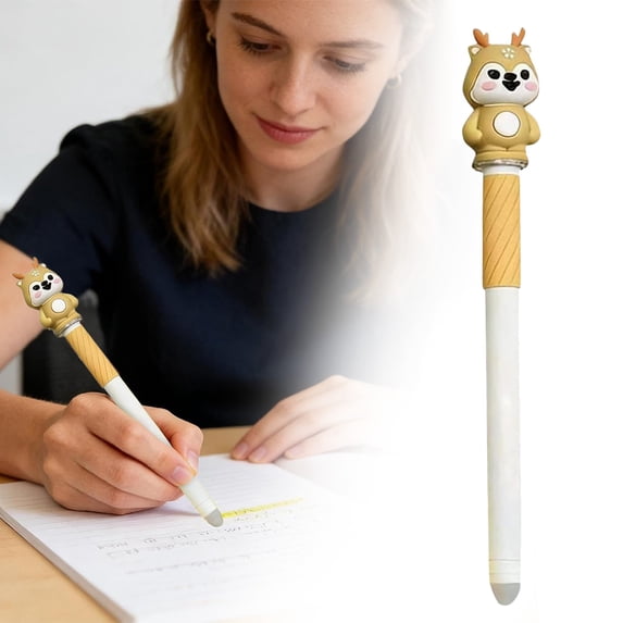 BESEW7 Erasable Gel Pen for Journaling 0.5mm Blue Ink Cute Sika Deer Pen Smooth for Planners Notes