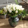 thumbnail image 1 of BESEW7 Faux Flowers for Outdoor Planters 5PCS Mini Tulips Artificial Fake Tulip Stems Home Garden Party Mother’s Day Gift White, 1 of 9