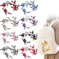 thumbnail image 1 of BESEW7 Flower Embroidered Applique Patches Iron On for Backpack Jacket Jeans Tote Bag Dress Cherry Blossom Sew On Decorative Patch, 1 of 8