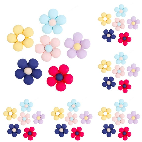 BESEW7 Flower Shaped Fridge Magnets Blank 8 Pack, Refrigerator Magnets Cute Unfinished Craft Bases for DIY Customization Home Decor Kitchen Accessory Random Color