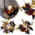 thumbnail image 1 of BESEW7 Halloween Wreath, Fall Garland Decor with Maple Leaves and Vine for Candle Holder, Farmhouse Table Centerpiece for Mantel Door Wall Window, 1 of 7