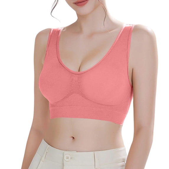 BESEW7 High Impact Racerback Sports Bra for Women Wireless Full Support Gym Bra for Gym Yoga Running Everyday Wear Watermelon Red 5XL