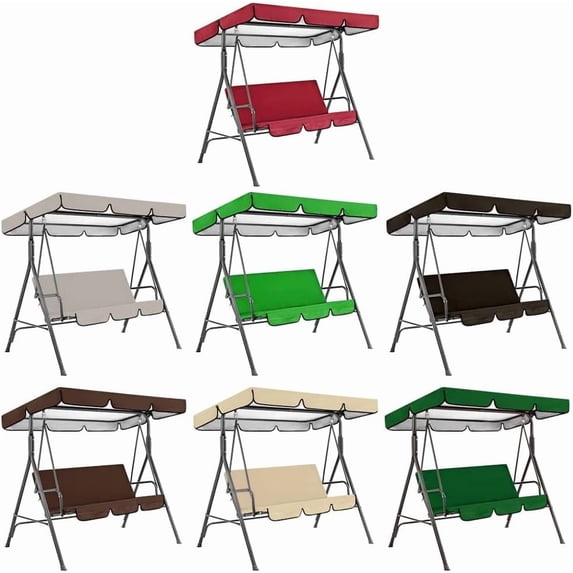 BESEW7 Outdoor Swing Canopy Cover, Heavy Duty Waterproof Tarp Replacement for Patio Garden Porch Poolside Camping Black