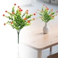 thumbnail image 1 of BESEW7 Outdoor UV Resistant Fake Flowers 7-Head Eucalyptus Artificial Roses Artificial Ferns for Outdoors Porch Decor Faux Flowers Orange, 1 of 5