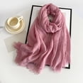 thumbnail image 1 of BESEW7 Scarf for Women Casual Fashion, Cotton Linen Shawl, Oversized Summer Travel Scarf, Soft Breathable Solid Wrap Pink, 1 of 6