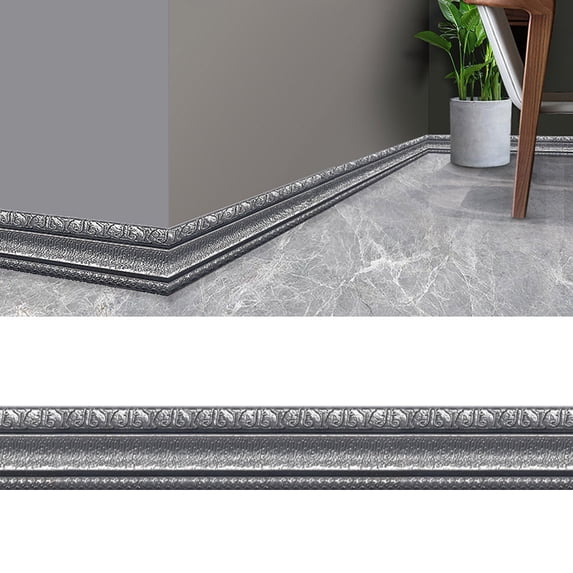 BESEW7 Self Adhesive Wall Trim, Peel and Stick Decorative Border for Bathroom Wallpaper Mirror Frame, 3D Pvc Foam Molding for Wall Decor