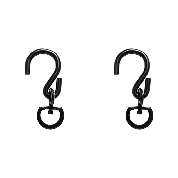 BESEW7 Swivel Ceiling Hooks for Hanging Plants Outdoor, Heavy Duty Plant Hangers for Hanging Baskets, Bird Feeders, Wind Chimes and Patio Decor Black 2PC