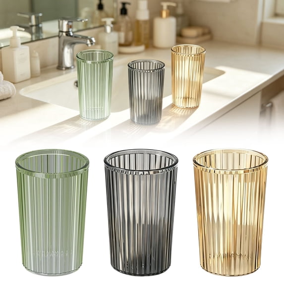 BESEW7 Transparent PET Drinking Cups, Multi-Purpose Tumbler for Bathroom, Travel Coffee Cups, Office Supplies, Toothbrush Holder, Water Bottle Alternative