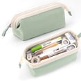 thumbnail image 1 of BESEW7 Wide Open Pencil Case Big Capacity Pencil Pouch Portable Pen Holder with Handle for Adults Travel Cosmetic Bag Light Green, 1 of 8