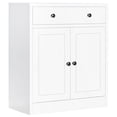 thumbnail image 1 of BESFUR Buffet Sideboard Cabinet with Oversize Drawer & 2 Doors, Metal Accent Cabinet for Living Room - White, 1 of 8
