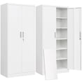 thumbnail image 1 of BESFUR Metal Cabinet with 5 Adjustable Shelves and Doors, Locking Storage Cabinet for Garage, Classroom and Office - White, 1 of 8