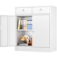 thumbnail image 1 of BESFUR Metal Garage Storage Cabinet with Two Lockable Drawers 2 Locking Doors and an Adjustable Shelf, 36" White Metal Short Storage Cabinet for Home Office, Garage,School,Utility Room, 1 of 9