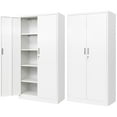 thumbnail image 1 of BESFUR Metal Storage Cabinet, 72" H x 36" W x 18" D, Adjustable Shelves and Locking Doors for Office, School, Garage - White, 1 of 6