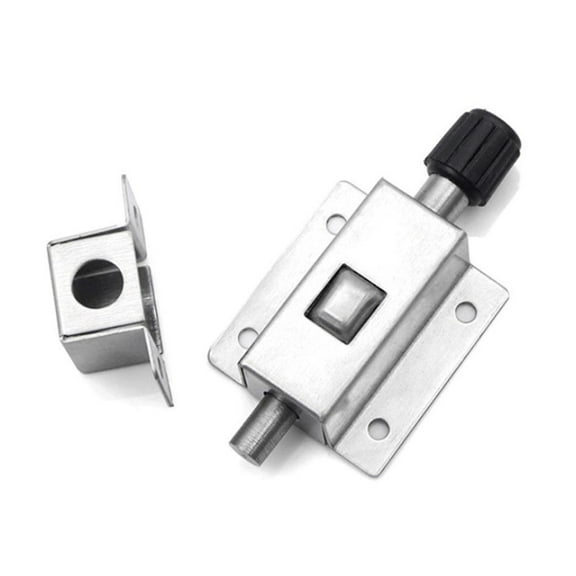 BESHOM 1PC Stainless Steel Door Latch Sliding Lock Barrel Bolt Automatic Spring Latch