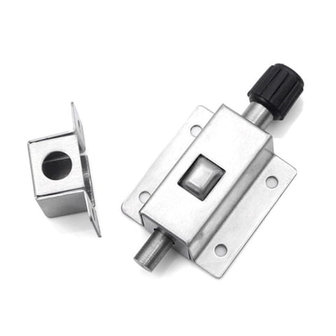 BESHOM 1PC Stainless Steel Door Latch Sliding Lock Barrel Bolt Automatic Spring Latch