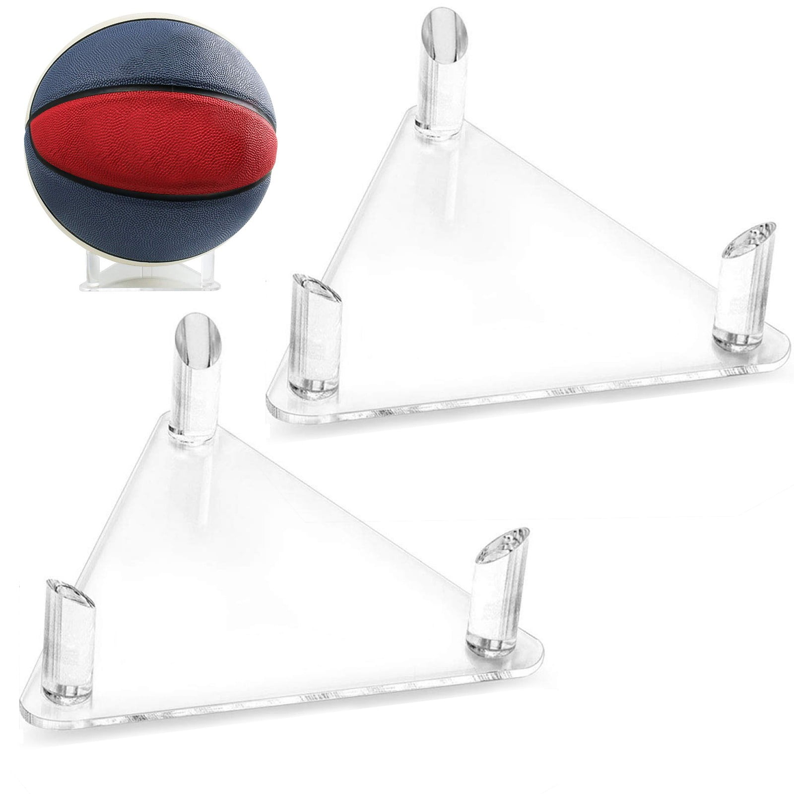 BESHOM 2Pcs Acrylic Ball Stand Holder Display Stand Transparent Sport