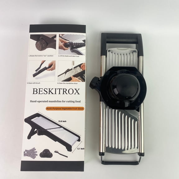 BESKITROX Hand-operated mandolins for cutting food, adjustable mandolin, stainless steel mandolin, vegetable slicer
