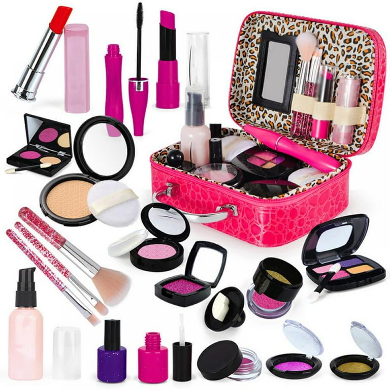 XTEILC Kids Makeup Kit for Girl, Washable Makeup Set Toy with Real