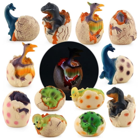 BESLY 6PCS/set Glowing Dinosaur Eggs Toys for 2-6 Year Old Dinausors Toys for Boys Glowing Dinosaur Eggs Toys Party Favors Random 6pcs