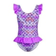 thumbnail image 1 of BESLY Girls' Beach Sport Swimsuit Floral Ruffle 1-Shoulder Bathing Suits One-Piece Swimwear, 1 of 4