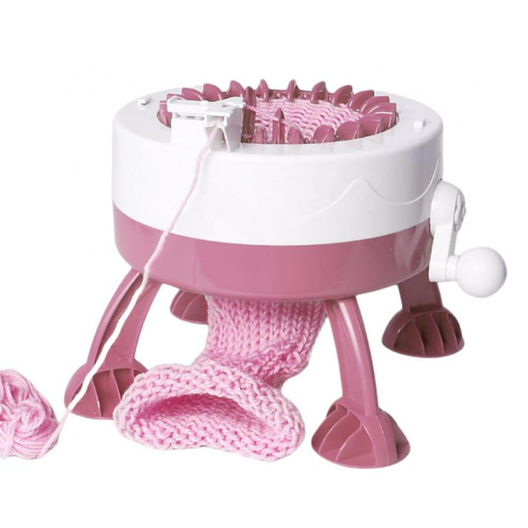 Besly Kid Girls 22 Needles Knitting Machine Toys Smart 48 Needles Hand-knitted Round Loom Machine Toys for 5-12 Year Old, Pink