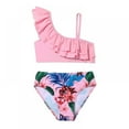 thumbnail image 1 of BESLY Little Girl's Ruffle Bikini Swimsuit High Waist Beach Bathing Suit Quick Dry Sport Swimwear, 1 of 3