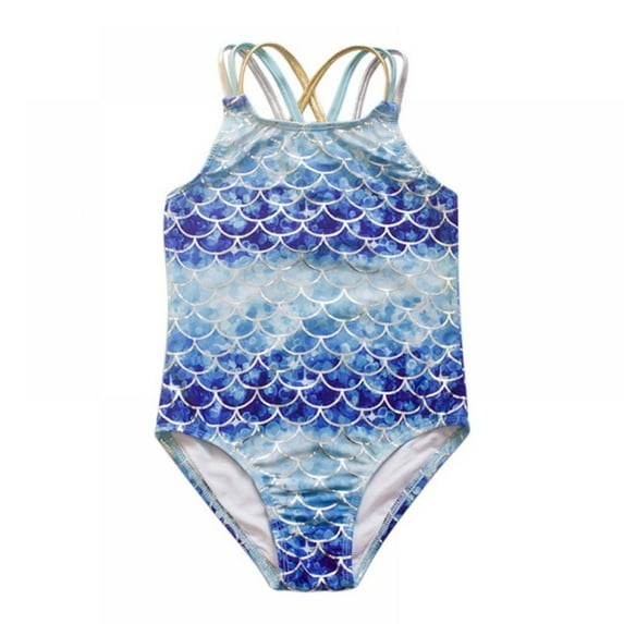 BESLY One Piece Swimsuit for Girls Ruffle Bathing Suit Girls Swimwear Print