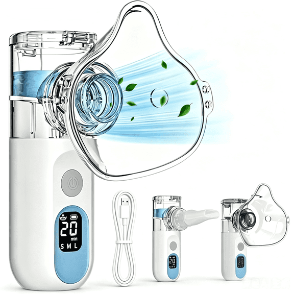 BESLY Portable Personal Humidifier Handheld USB Rechargeable Compression Steam Inhaler Digital Display for Travel Office Home