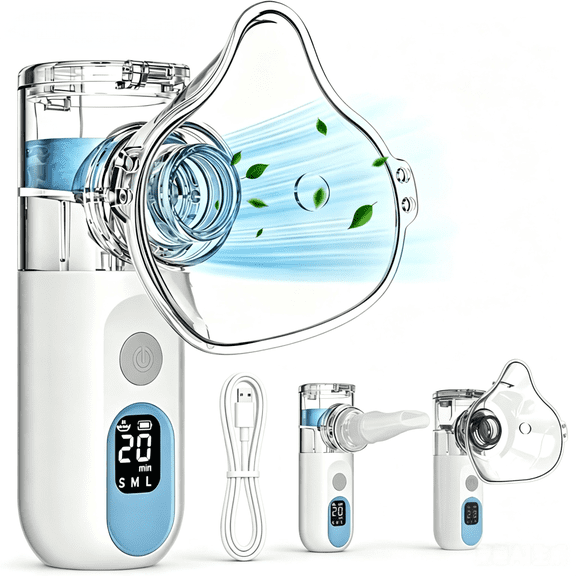 BESLY Portable Personal Humidifier Handheld USB Rechargeable Compression Steam Inhaler Digital Display for Travel Office Home