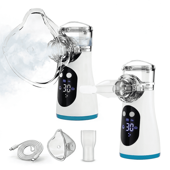 BESLY Portable Ultrasonic Humidifier Digital Display Cool Mist Steam Inhaler USB Rechargeable for Travel Office Home
