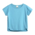 thumbnail image 1 of BESLY Toddler Baby Summer T-Shirt Boys Girls Short Sleeve Tees Cotton Solid Color Crewneck Pullover Top for 9M-8T, 1 of 6