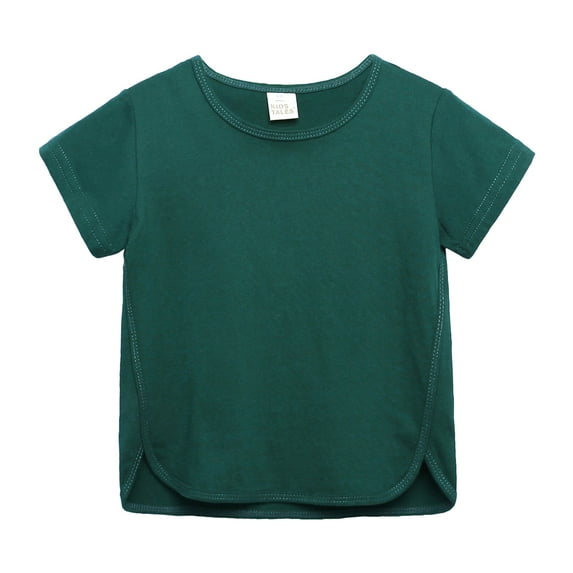 BESLY Toddler Baby Summer T-Shirt Boys Girls Short Sleeve Tees Cotton Solid Color Crewneck Pullover Top for 9M-8T