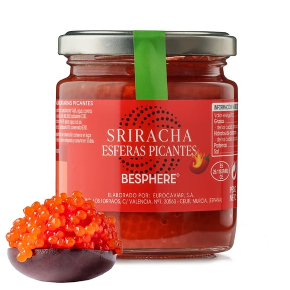 BESPHERE Sriracha Hot Sauce Pearls Spheres Spicy Flavorful Gluten-Free 7 oz