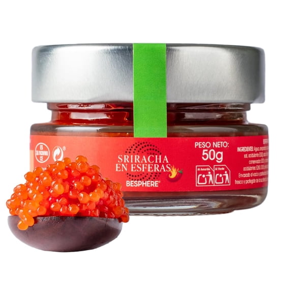 BESPHERE Sriracha Hot Sauce Pearls Spicy Flavorful Gluten-Free 1.76 oz