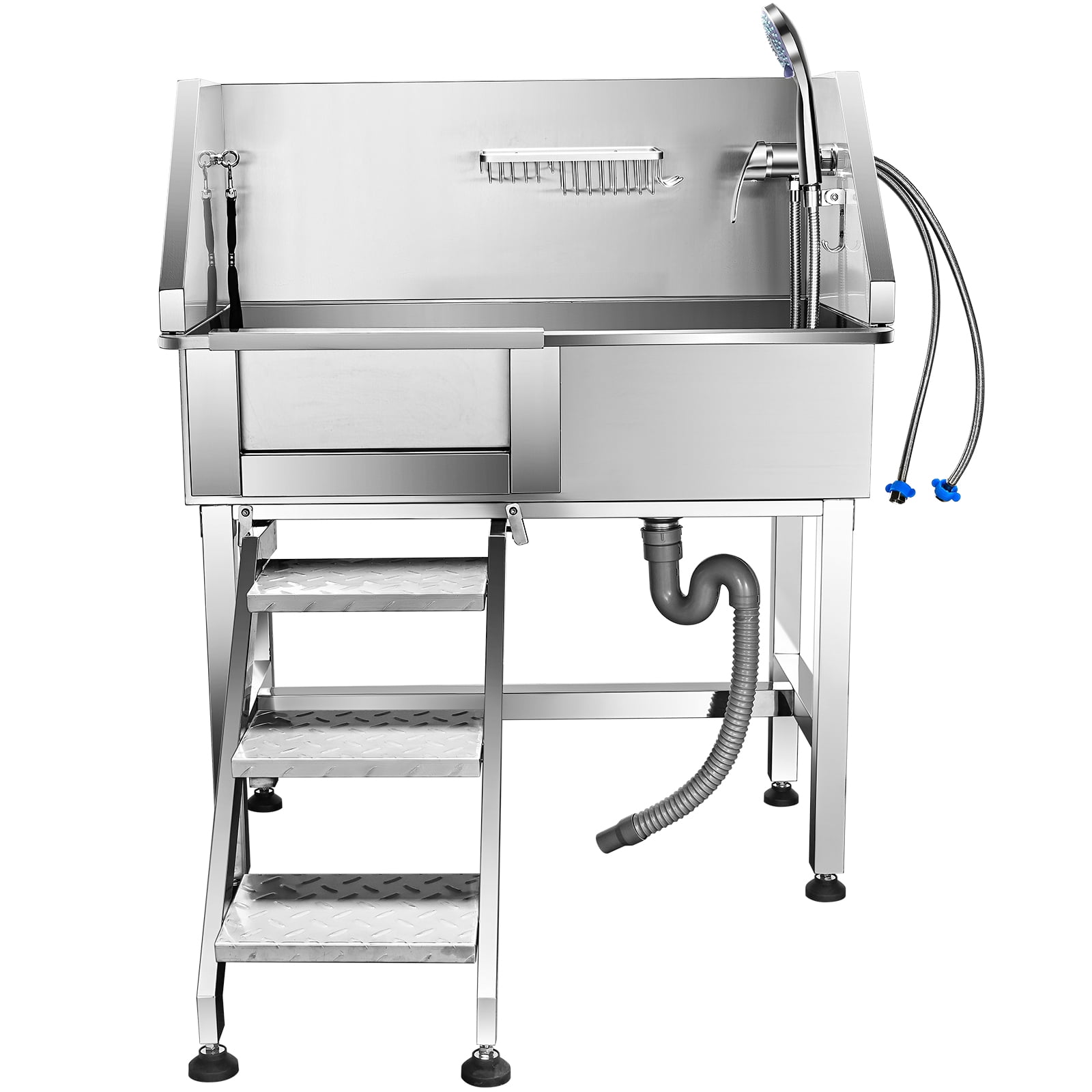 BESRTWE 34'' Dog Bathtub for Small Stainless Steel Dogs Pet Bathing Station Professional Dog