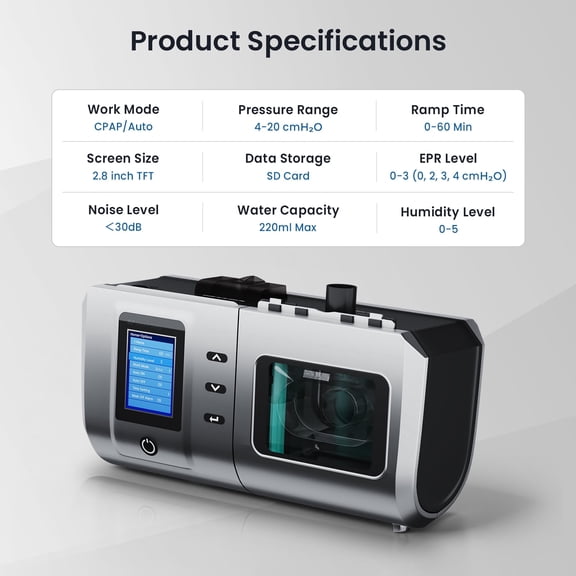 BESRTWE Portable Travel Bag& Single-level Device, Auto Machine for Sleepnea with all-fitting Accessries, Humidifier Tank,